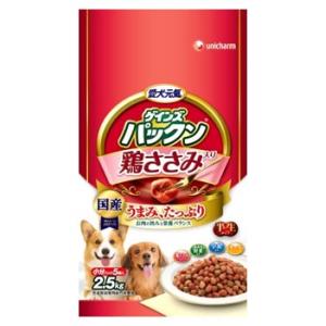 ユニチャーム　ペットケア　ゲインズ　パックン　鶏ささみ入り半生タイプ　鶏ささみ・緑黄色野菜・小魚・チ...