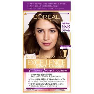 ロレアル パリ エクセランス R クリームタイプ 6NB やや明るい自然な栗色 (1セット) 白髪染...