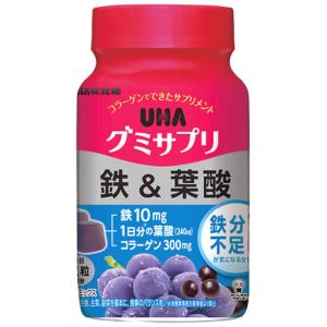 UHA味覚糖 グミサプリ 鉄＆葉酸 30日分 (60粒) サプリメント　※軽減税率対象商品｜wellness-web