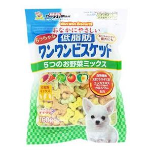 ドギーマン　おなかにやさしい　ちっちゃな低脂肪　ワンワンビスケット　5つのお野菜ミックス　(160g...
