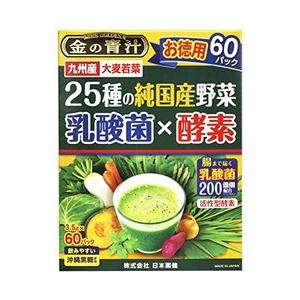 日本薬健 金の青汁 25種の純国産野菜 乳酸菌×酵素 お徳用 (3.5g×60