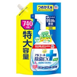 アース製薬 らくハピ アルコール除菌EX つめかえ用 (740mL) 詰め替え用 キッチン用 アルコール除菌剤