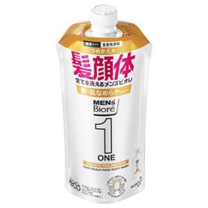 花王 メンズビオレ ONE オールインワン全身洗浄料 髪・肌なめらかタイプ つめかえ用 (340mL) 詰め替え用 顔・髪・体 ノンシリコン｜wellness-web