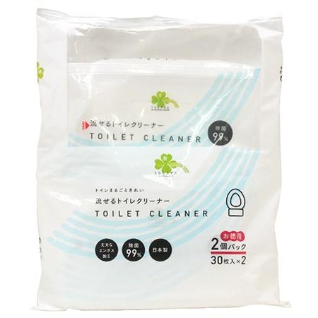 くらしリズム 流せる除菌トイレクリーナー (30枚×2個) トイレ用そうじシート