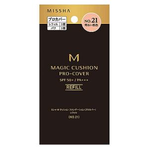 ミシャ M クッションファンデーション プロカバー No.21 明るい肌色 レフィル (15g) SPF50+ PA+++ MISSHA｜wellness-web