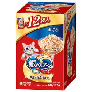 ユニチャームペットケア 銀のスプーン パウチ まぐろ (60g×12個) ウェット キャットフード