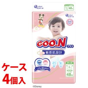 《ケース》　大王製紙 エリエール グーンプラス 敏感肌設計 Lサイズ (48枚)×4個 テープタイプ...