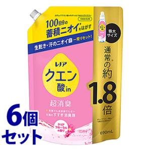 《セット販売》　P&G レノア クエン酸in超消臭 クリアフローラルの香り つめかえ用 特大サイズ (690mL)×6個セット 詰め替え用 衣類のすすぎ消臭剤　P＆G｜wellness-web