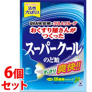 セット販売　ツルハグループ限定　UHA味覚糖 おくすり屋さんがつくった スーパークール のど飴 (70g)×6個セット のどあめ キャンディ　※軽減税率対象商品