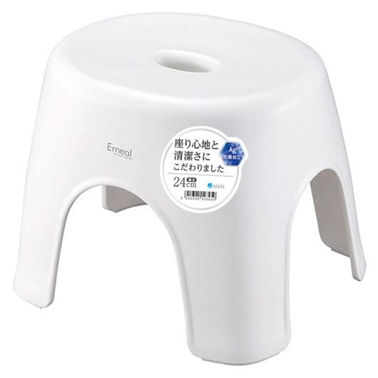 アスベル エミール 風呂イス 24cm ホワイト (1個) お風呂椅子 バスチェア