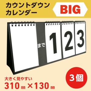 カウントダウン カレンダー BIG │大きい 999日 記念日 大学入学共通テスト 誕生日 受験 計画 保育 出産 サークル (卓上 シンプル 色選択可 個包装) 3個セット｜wellonshop