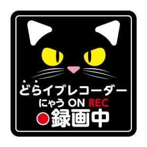 ドラレコ ステッカー│マグネット かわいい 録画中 猫 あおり運転対策 ドライブレコーダー 搭載 ス...