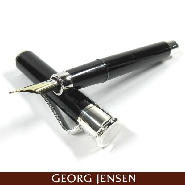 ジョージ ジェンセン ボー ボンフィス カートリッジ コンバーター式 万年筆 漆ブラック シルバー9...