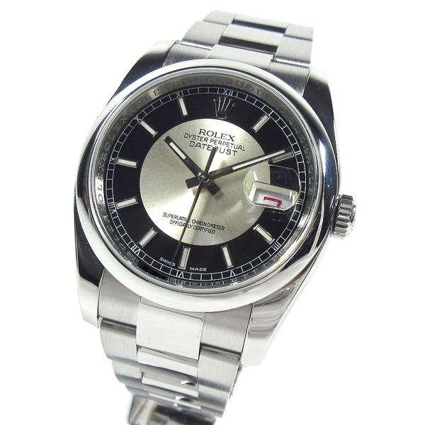 ロレックス 116200 デイトジャスト36 シルバー/ブラック文字盤 メンズ  自動巻 時計 SS...