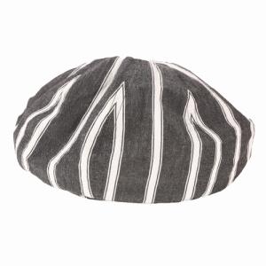 ウォッシュドストライプワイドベレー　HIGHER（ハイヤー）（WASHEDSTRIPEWIDEBERET）-BLACK｜west-shop