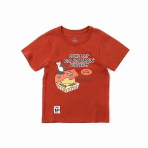 Kid’sCHUMSBurgerShopT-Shirt　CHUMS（チャムス）（キッズチャムスバーガーショップTシャツ）-Brown｜west-shop