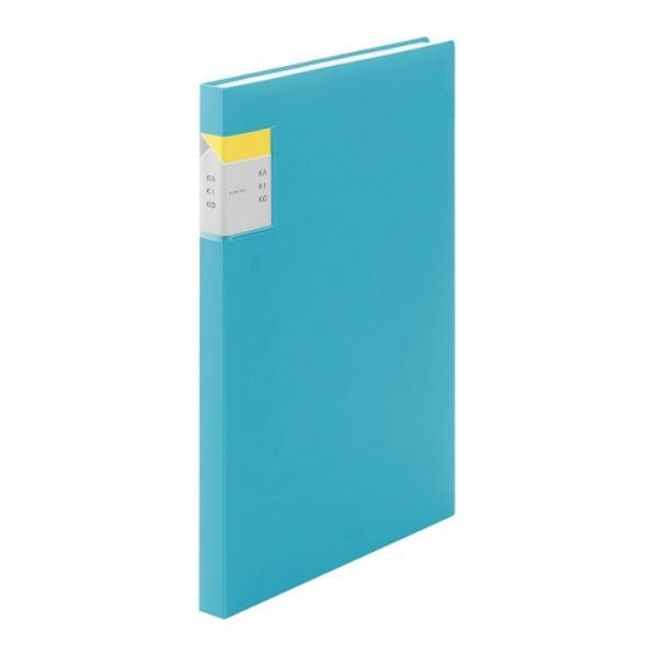 キングジム カキコ 8632Wミズ 書き込めるクリアーファイル 水色 40ポケット A4