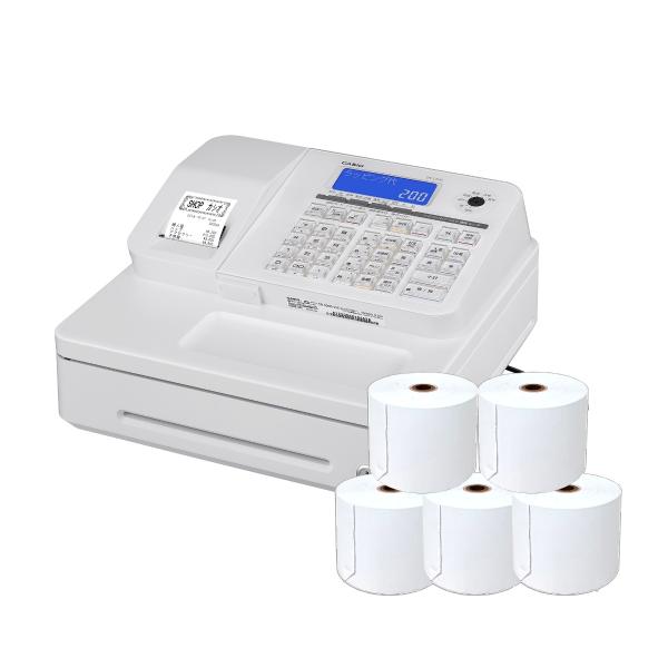 レジロール紙5巻付き カシオ 電子レジスター SR-S200-EX-WE ホワイト サーマルレジスタ...