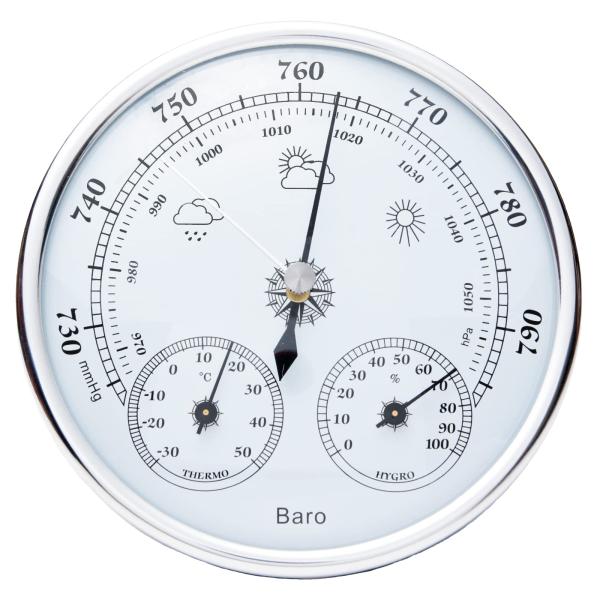TaJiMy 気圧計 壁掛け アナログ式 トリプルメーター 気象痛 天気予報 インテリア 体調管理 ...