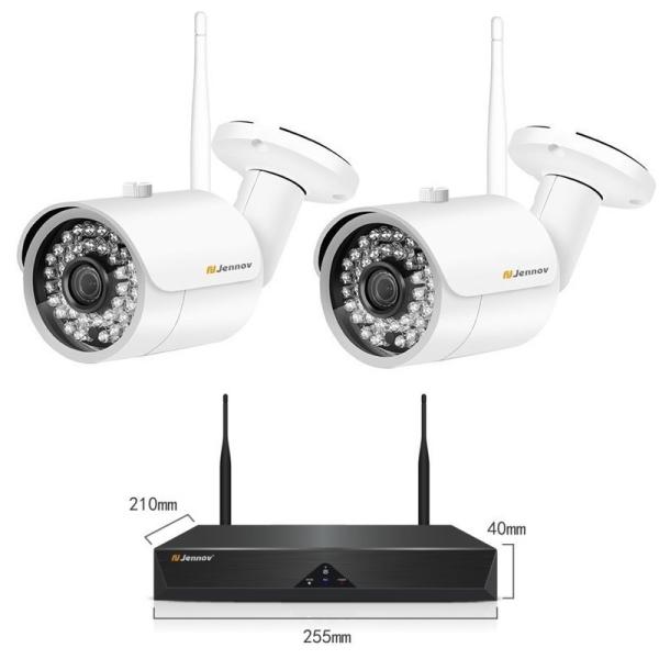 防犯カメラ ワイヤレス 監視カメラ セット NVR 録画機付き 300万画素 2台セット 1296P...