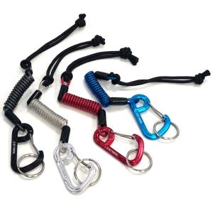 送料無料 スノーボード リーシュコード カラビナ付き コイル リーシュ