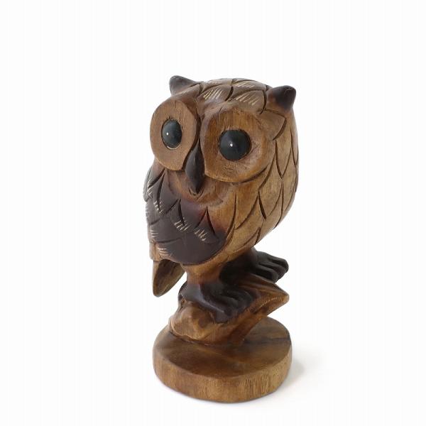 TMC 木彫 木乗りフクロウ M