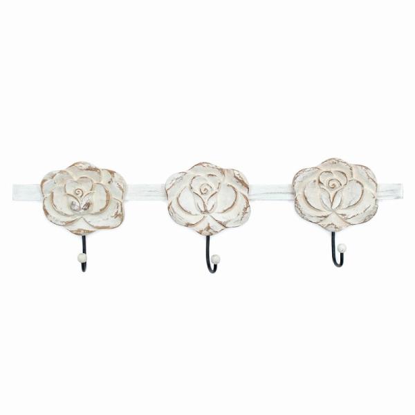 TMC カービングフック アンティークホワイト ３連