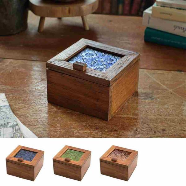 TMC　 ウッド&amp;エンボスガラス ボックスS　 10724-811　小物入れ