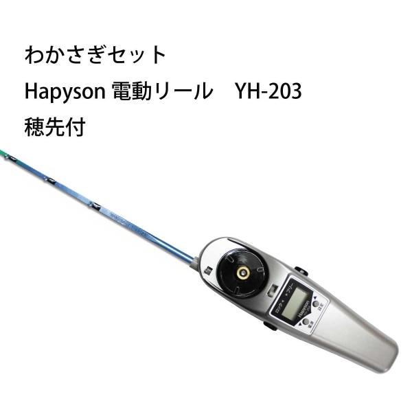 わかさぎセット　極技ワカサギ替え穂先　30cm　HAPYSON 電動リールYH-203　電動セット