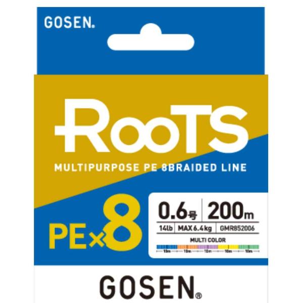 ゴーセン ROOTS ルーツ PE×8 200m 0.6号/0.8号/1号/1.2号/1.5号/2号...