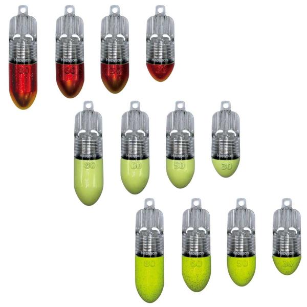 ハピソン Hapyson  YF-8980  LEDシンカー 80号  赤金ケイムラ/フルグロー/イ...