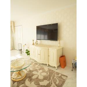 TV サイドボード アール型 W160cm ビ...の詳細画像1