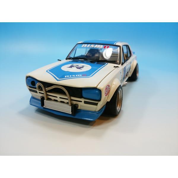 京商 1/18 日産 スカイライン 2000 GT-R ハコスカ レーシング ブルー/ホワイト　カス...