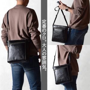 ショルダーバッグ メンズ 本革 縦型 40代 ...の詳細画像1