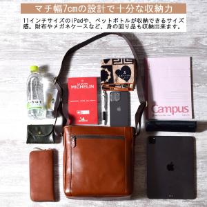 ショルダーバッグ メンズ 本革 縦型 40代 ...の詳細画像5