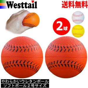 ソフトボール 柔らかい ウレタンボール 2球 2号サイズ ベースボール5 ボール遊び キャッチボール 練習｜westtail-shop