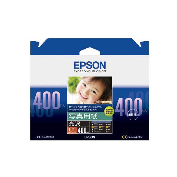（まとめ） エプソン EPSON 写真用紙〔光沢〕 L判 KL400PSKR 1箱（400枚） 〔×...
