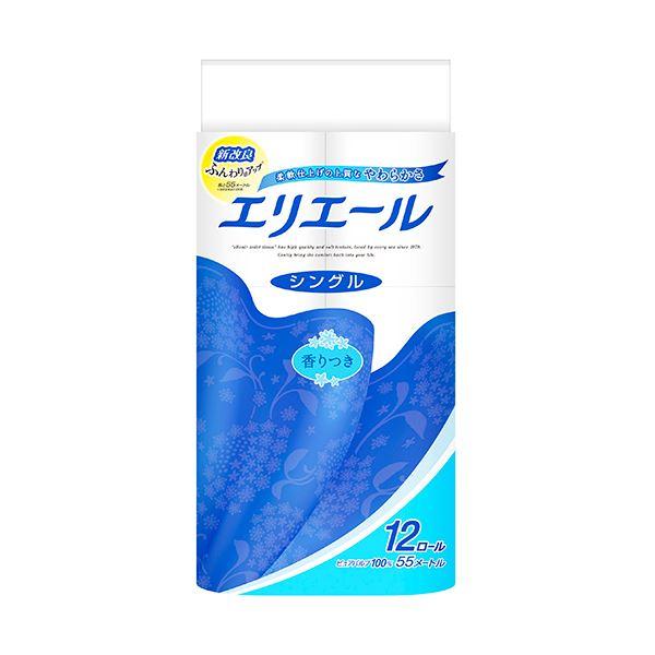 （まとめ）大王製紙 エリエール トイレットティシュー シングル 55m 1パック（12ロール） 〔×...