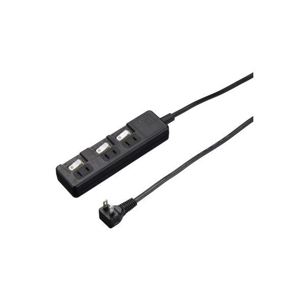 (まとめ）YAZAWA 雷ガード付3個口節電タップ1mブラックH8KS331BK〔×3セット〕