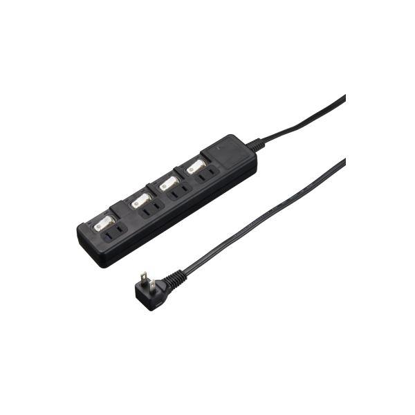 (まとめ）YAZAWA 雷ガード付4個口節電タップ3mブラックH8KS443BK〔×2セット〕