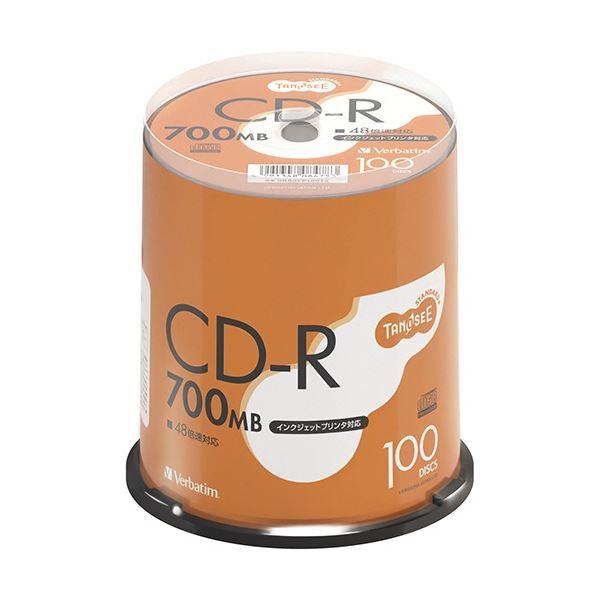 (まとめ) TANOSEE バーベイタム データ用CD-R 700MB 48倍速 ホワイトプリンタブ...