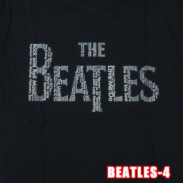 ROCK TEE THE BEATLES-4 ビートルズ SONGS ロックＴシャツ バンドTシャツ...