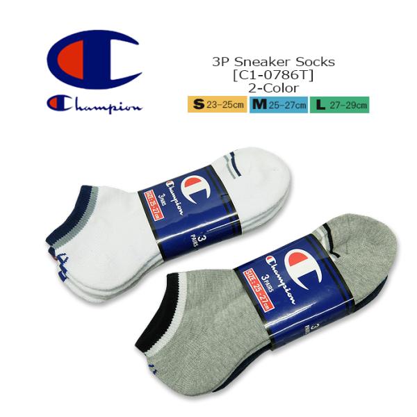 CHAMPION(チャンピオン) 3P SOCKS [C1-0786T]ハーフパイル スニーカーイン...