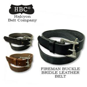 HALCYON BELT COMPANY FIREMAN BUCKLE BRIDLE LEATHER...