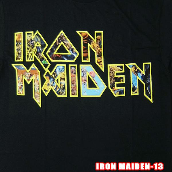 IRON MAIDEN-13[アイアン メイデン] EDDIE LOGO ロックＴシャツ バンドTシ...