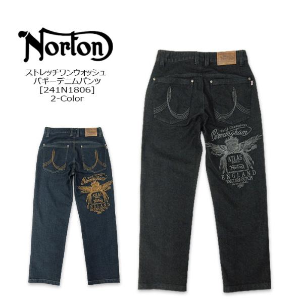 NORTON(ノートン) ストレッチワンウォッシュウイング刺繍バギーデニムパンツ [241N1806...