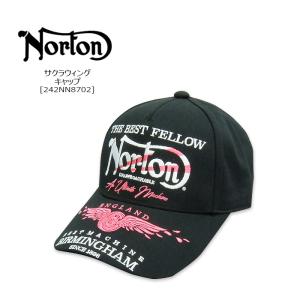NORTON (ノートン)GOLF サクラウィングキャップ[242NN8702] 2024 刺繍 帽子 ピンク刺繍 ベルト式 ゴルフ【\4,990】｜westwave