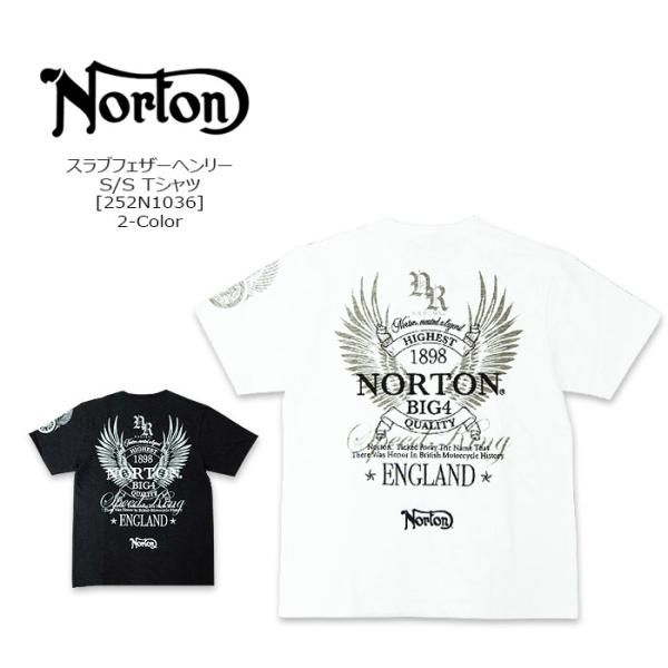 NORTON(ノートン) スラブフェザーヘンリーS/S TEE[252N1036] ししゅう 羽モチ...