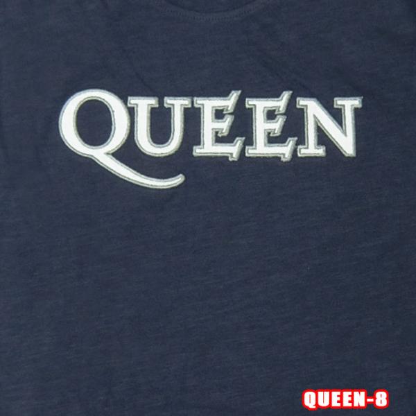 QUEEN-8[クイーン] LOGO &amp; CLEST APP SLUB  バンドT ROCK T ロ...