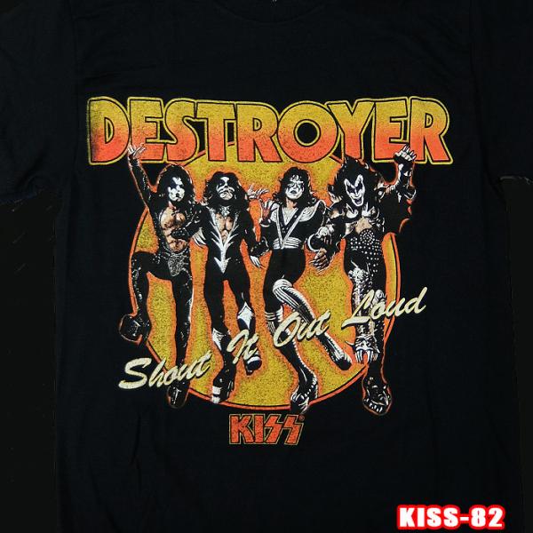 KISS-82[キッス] DESTROYER ROCK TEE ロックＴシャツ バンドTシャツ RO...